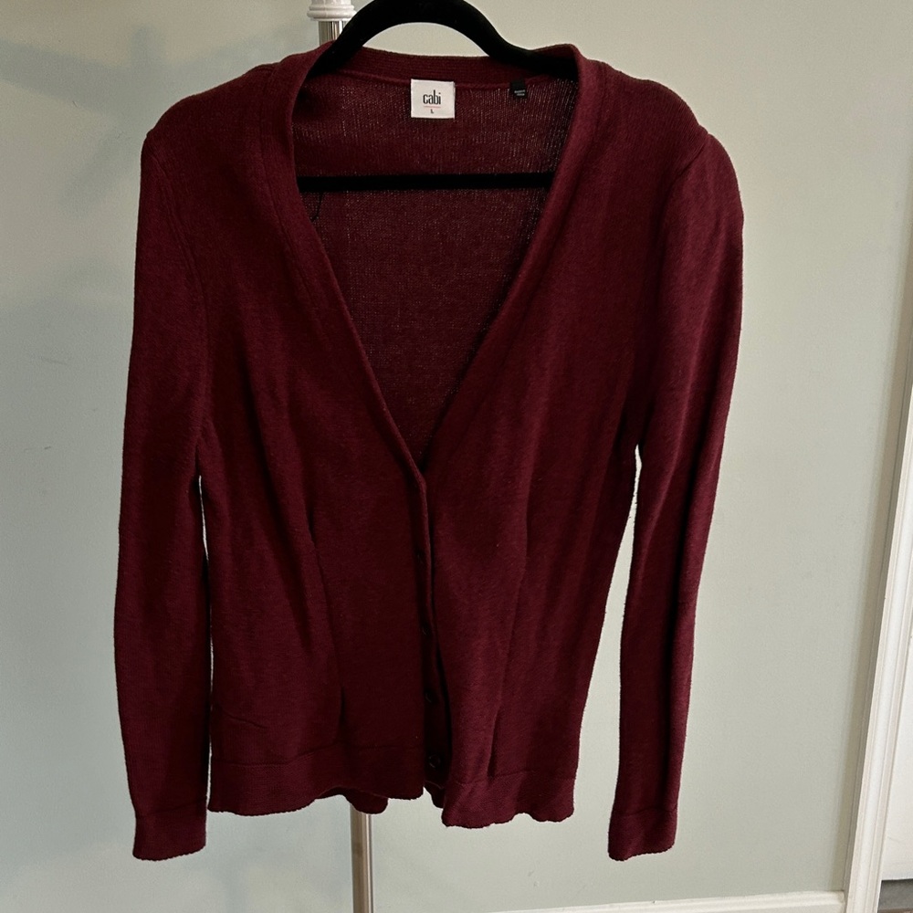 CAbi Deep Red Women's Cardigan